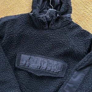 Napapijri Napa by Martin Rose Anorak Black Fleece Jacket with Logo Detail